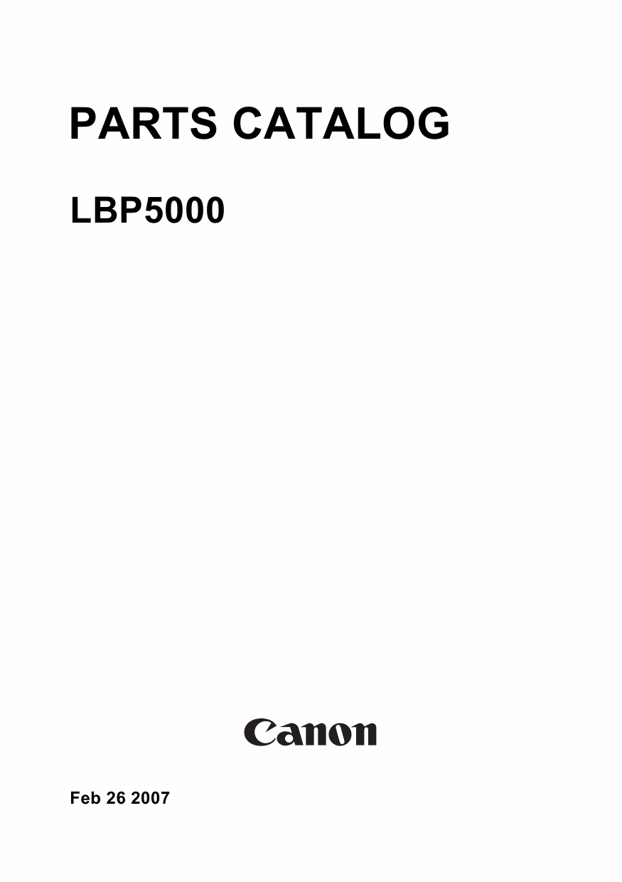 Canon imageCLASS LBP-5000 Parts Catalog Manual-1